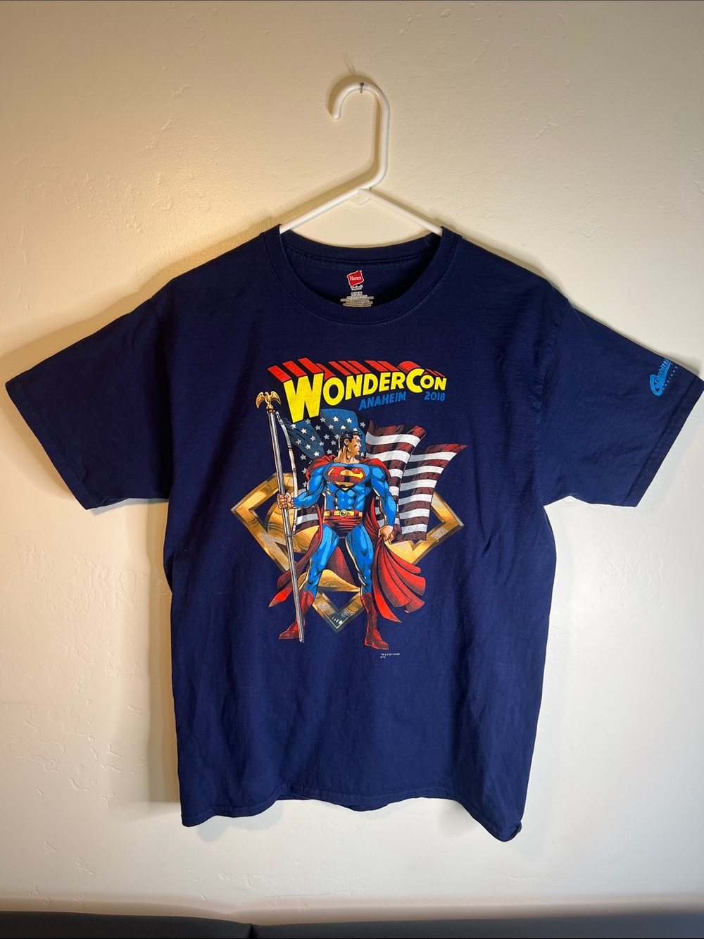 Hanes Navy Blue WonderCon Superman Graphic Tee